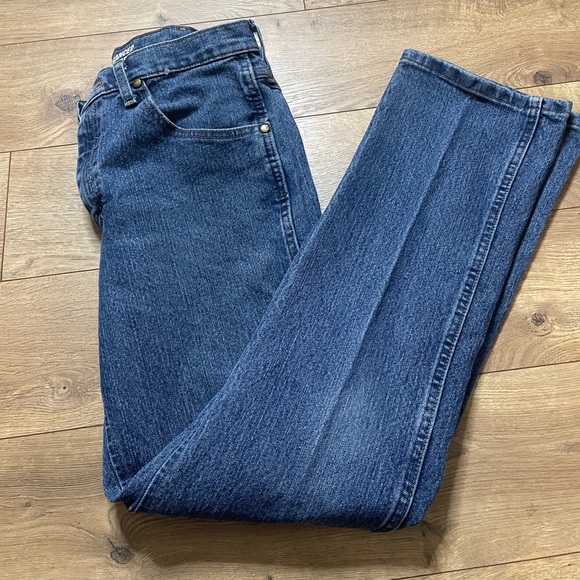 WRANGLER MEN'S MEDIUM WASH HIGH RISE ORIGINAL COWBOY BOOTCUT JEANS 32X32 - Picture 5 of 9